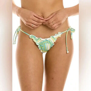 L*Space Roger Bikini Bottom Bitsy Cut XL NWT Green Blue Marble